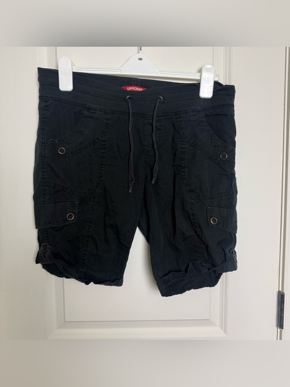 UNIONBAY Black Cargo Shorts with Drawstring and Utility Pockets
